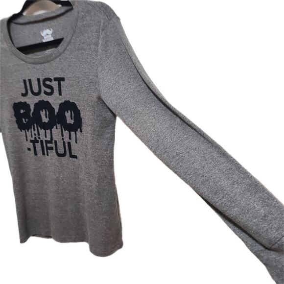 Just Boo-Tiful Long Sleeve Graphic Tee Under Disguise Halloween Soft Women's XS - Picture 4 of 6